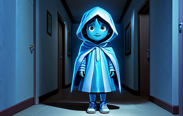 Shinbi's Magical Protection**
A cute, stylized image of Shinbi, the guardian ghost, fully clothed, surrounded by shimmering blue energy, protecting Hari and Doori (also fully clothed in modest kids clothing) from a shadowy, cartoonish monster. Background: A brightly lit, friendly-looking apartment hallway. safe for work, appropriate content, perfect anatomy, natural proportions, professional, family-friendly.
**