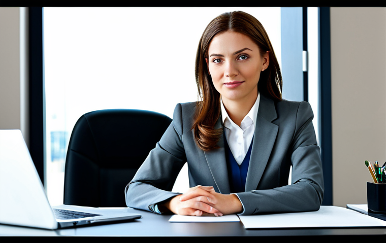Businesswoman in Office**
"A professional businesswoman in a modest business suit, sitting at a desk in a modern office, fully clothed, appropriate attire, safe for work, perfect anatomy, natural proportions, professional photography, high quality"
**