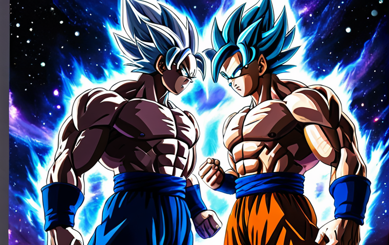 신비아파트 강림과 레온 비교 - **Prompt:** A dynamic and intense depiction of Goku and Vegeta's initial clash on Earth, set against...