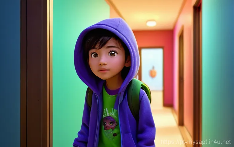 신비아파트 제작사와 제작 비화 - A vibrant animated scene featuring Hari, Doori, and the friendly green goblin Shinbi, navigating a m...