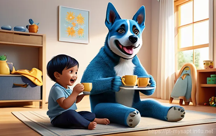 신비아파트 시청자층 연령대 - Prompt 1: Bluey-inspired Family Playtime**