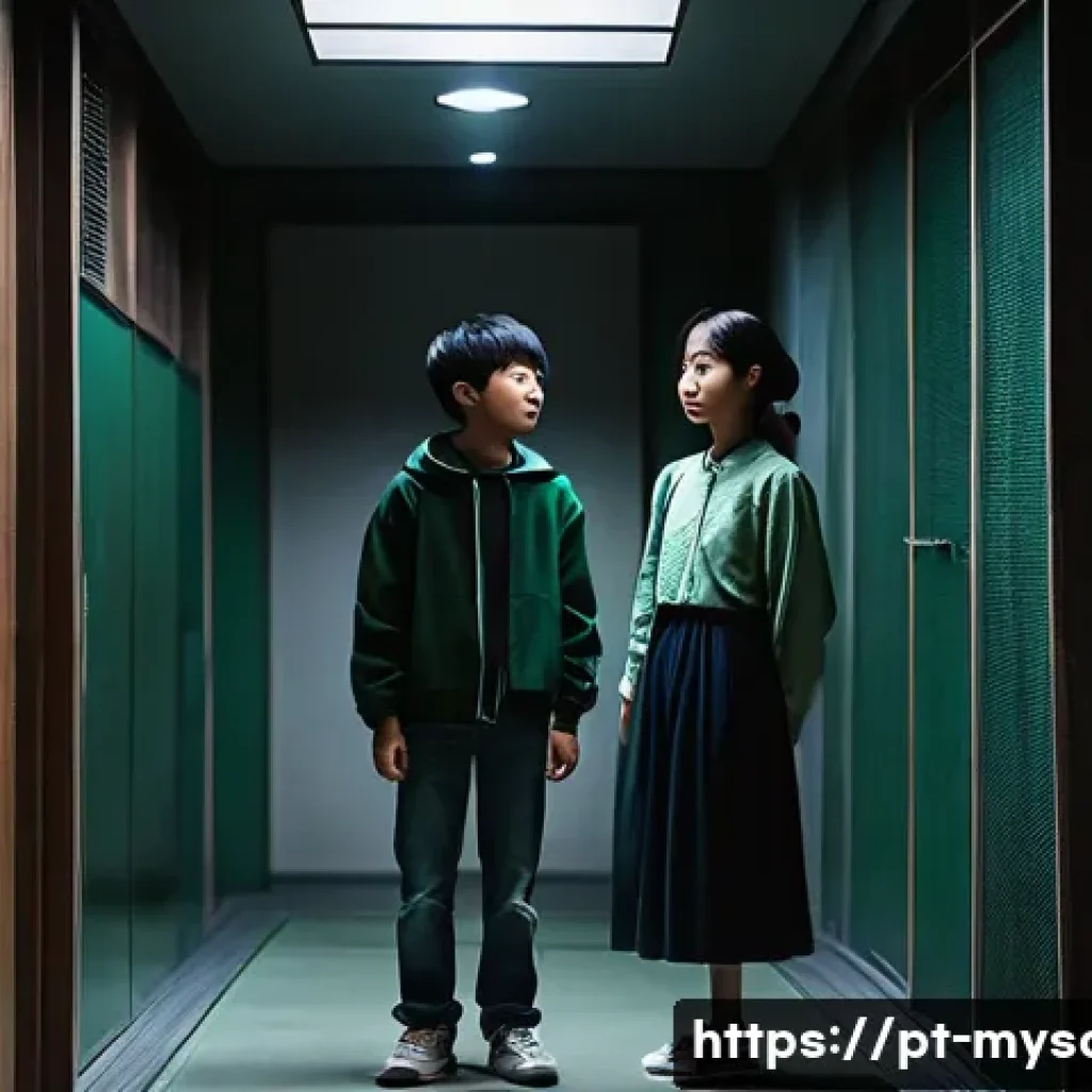 신비아파트 주제곡 가사와 의미 - **Prompt:** A dynamic, adventurous scene featuring Hari, Doori, and the green goblin Shinbi in the f...
